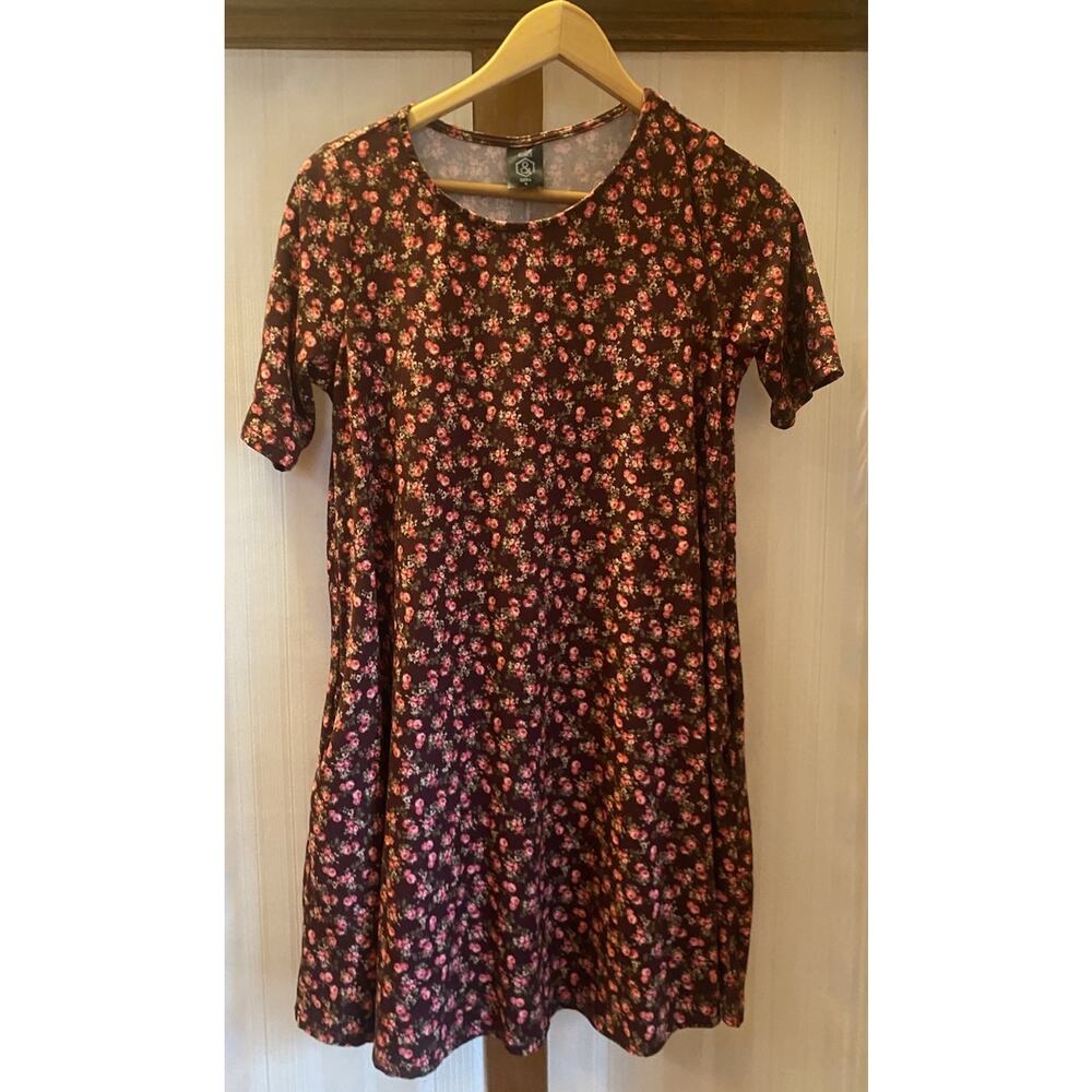 Agnes & Dora Dress Comfortable Stretch Women’s Small Rust Pink Floral Pockets